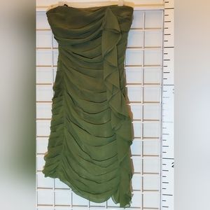 Guess Los Angeles | Green Strapless Lined Dress | Side Zipper | Size 8